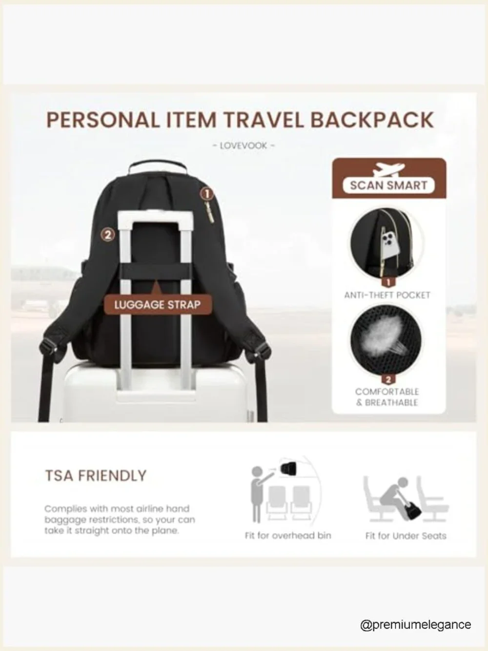 Laptop Backpack for Women 15.6 Inch Work Travel Backpack with Large Cup Pocket